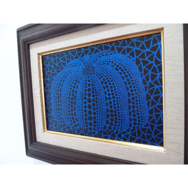 信頼も高い ラメカラー ブルー 草間彌生 絵画作品 SMサイズ 絵画/タペストリー