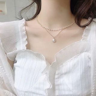 エイミーイストワール(eimy istoire)のpearl layered chains necklace 18kgp(ネックレス)