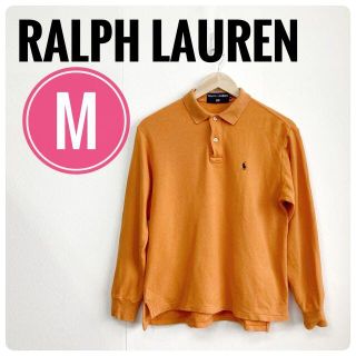 ポロラルフローレン(POLO RALPH LAUREN)の【美品】ラルフローレン ポロシャツ 長袖　オレンジ　レディース(ポロシャツ)