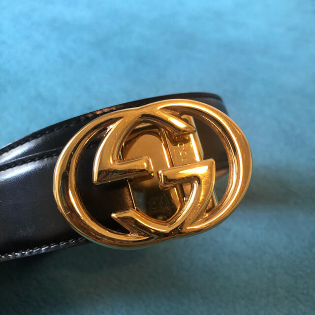 GUCCI グッチ ゴールド バックル GG ロゴ ベルト 黒 GUCCI グッチ ゴールド バックル GG ロゴ ベルト 黒