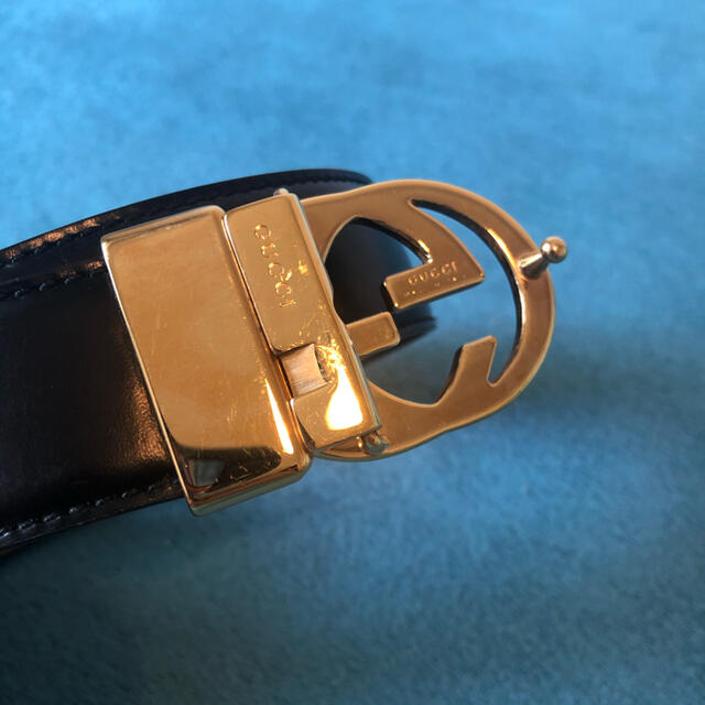 GUCCI グッチ ゴールド バックル GG ロゴ ベルト 黒 GUCCI グッチ ゴールド バックル GG ロゴ ベルト 黒