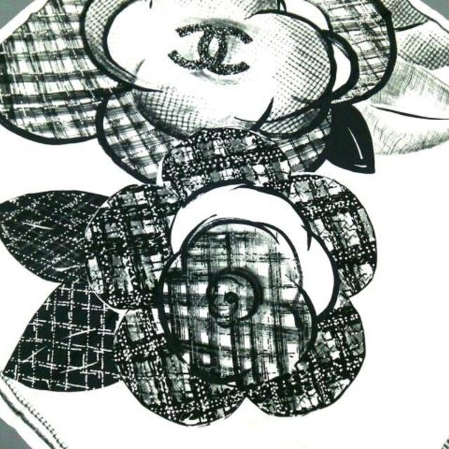 バンダナ/スカーフシャネル スカーフ美品  - 白×黒×グレー