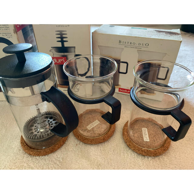 bodum - bodum bistro duo グラス プレス ポット 3点セットの通販 by