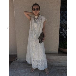 アメリヴィンテージ(Ameri VINTAGE)のAMERI☆ EYELET LACE SHIRT DRESS(ロングワンピース/マキシワンピース)