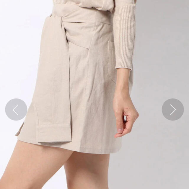 EGOIST(エゴイスト)の未使用 エゴイスト シャツラップ風スカート リネン混 ベージュ サイズ1 レディースのスカート(ミニスカート)の商品写真