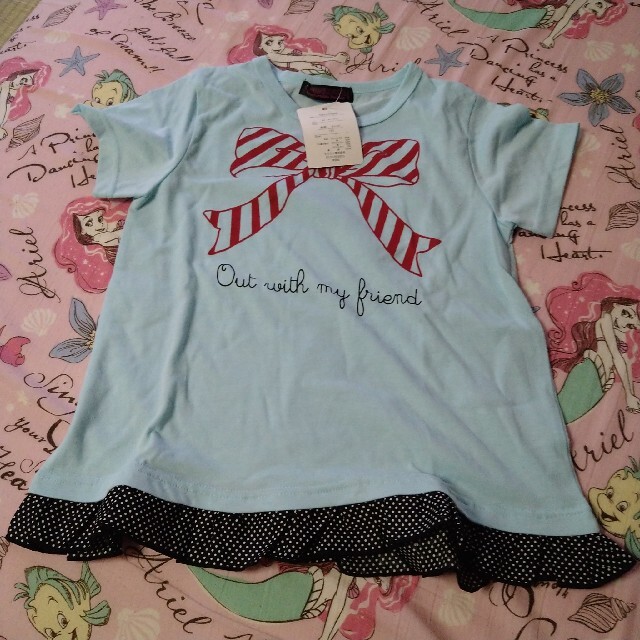 新品　女のコ　半袖T シャツ 2枚セット キッズ/ベビー/マタニティのキッズ服女の子用(90cm~)(Tシャツ/カットソー)の商品写真