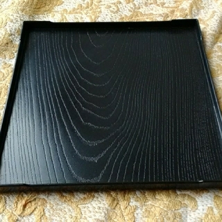 トレー　お盆　正方形　黒(テーブル用品)