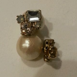 ビジュー&コットンパールのピアス(ピアス)