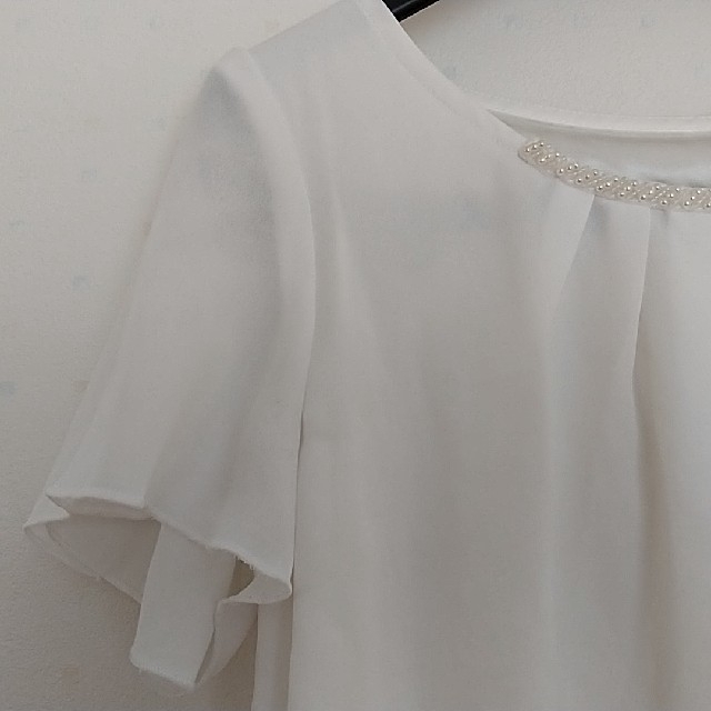 しまむら(シマムラ)のシフォンブラウス　ホワイト レディースのトップス(シャツ/ブラウス(半袖/袖なし))の商品写真