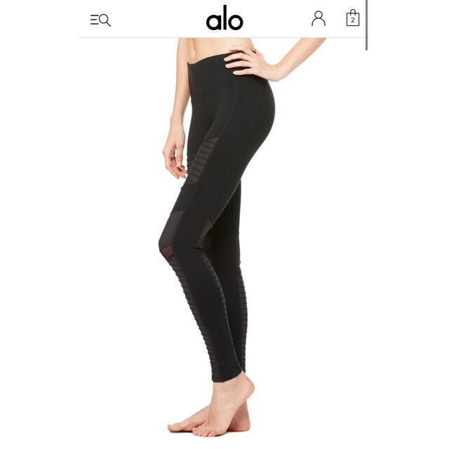 lululemon(ルルレモン)のAlo yoga moto legging Black  レディースのレッグウェア(レギンス/スパッツ)の商品写真