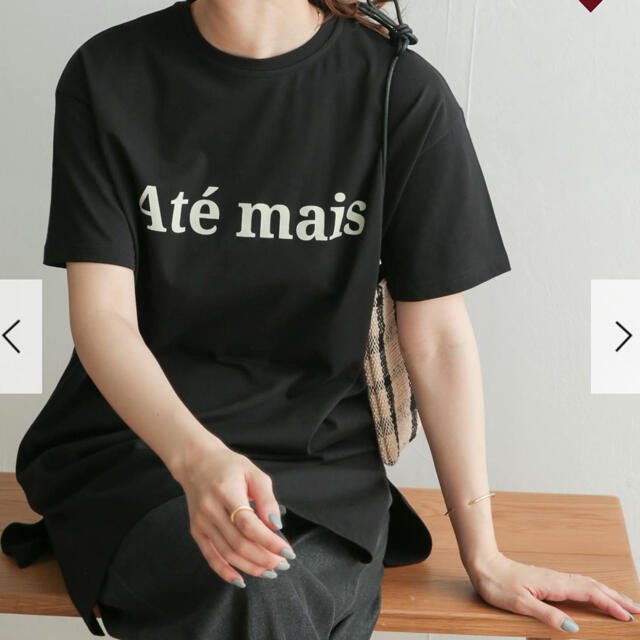 URBAN RESEARCH DOORS(アーバンリサーチドアーズ)の【WEB限定】ロゴプリントチュニックTシャツ【ブラック】未使用タグ付き レディースのトップス(Tシャツ(半袖/袖なし))の商品写真