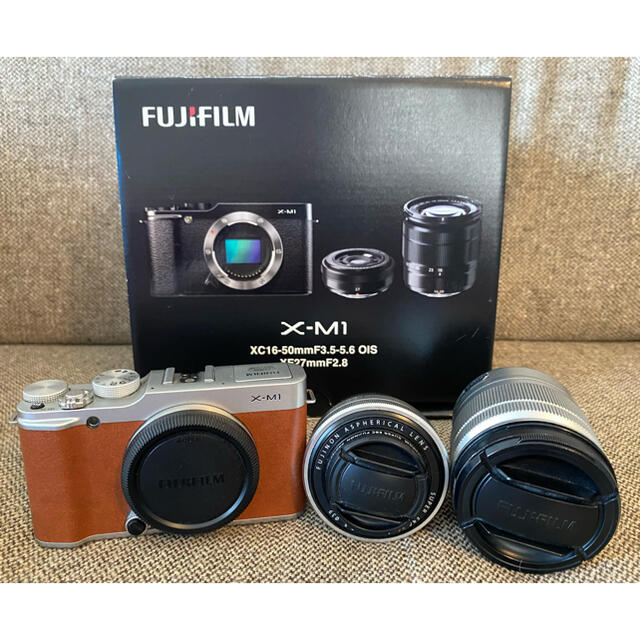 FUJIFILM X-M1 ミラーレス一眼 ダブルレンズキット ブラウン