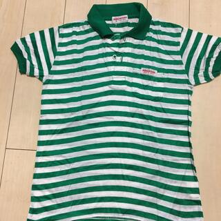 ミキハウス(mikihouse)のmikihouse 120 半袖　緑ボーダー　ポロシャツ(Tシャツ/カットソー)