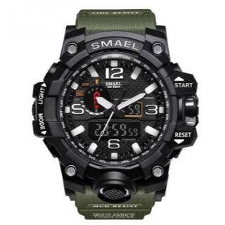 SMAEL 1545 スポーツウォッチ(アーミーグリーン)(腕時計(デジタル))