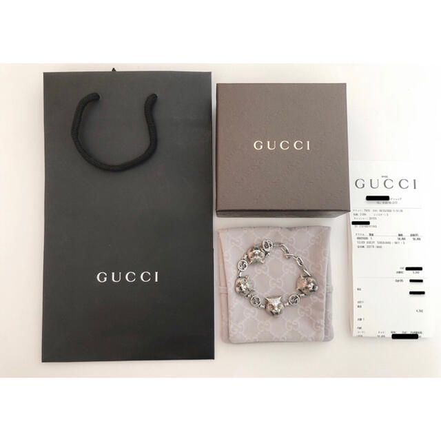 Gucci(グッチ)の希少品　GUCCI キャットヘッドブレスレット　ユニセックス　925 メンズのアクセサリー(ブレスレット)の商品写真