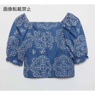 ザラ(ZARA)の💠6月新作🦋4508◆クロップド丈 エスニック 刺繍 ブラウス(シャツ/ブラウス(半袖/袖なし))