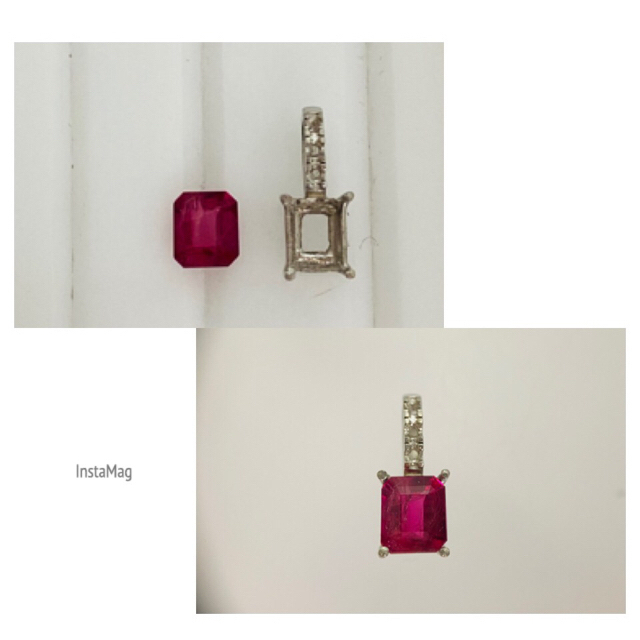 R603-2)『aretha様専用』Pt レッドベリルペンダント加工 R603-2)『aretha様専用』Pt レッドベリルペンダント加工