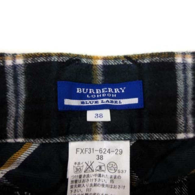 BURBERRY BLUE LABEL(バーバリーブルーレーベル)のバーバリーブルーレーベル スカート フレア ティアード ミニ チェック 緑 38 レディースのスカート(ミニスカート)の商品写真