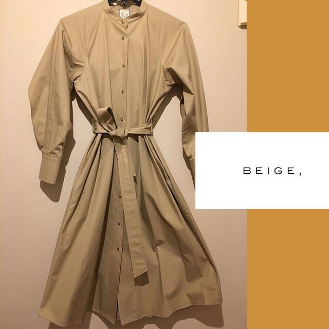 ★BEIGE トレンチコート風ワンピース★美品 レディースのワンピース(ロングワンピース/マキシワンピース)の商品写真