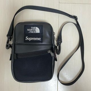 supreme the northface bag black レザーショルダー