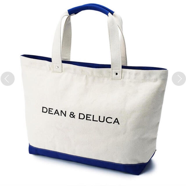 トートバッグ【新品未使用】DEAN & DELUCAキャンバストートバッグブルー&ナチュラル