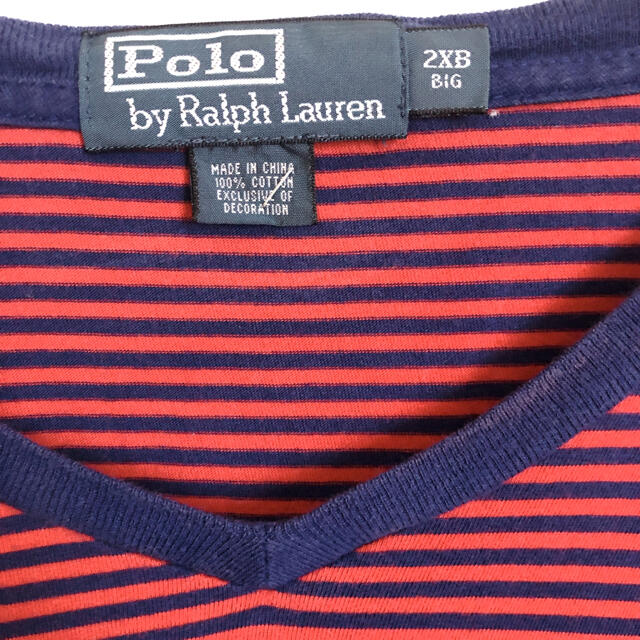 POLO RALPH LAUREN(ポロラルフローレン)の【ビッグサイズ】Polo byRalphLauren 2XB ボーダー 刺繍ロゴ メンズのトップス(Tシャツ/カットソー(半袖/袖なし))の商品写真