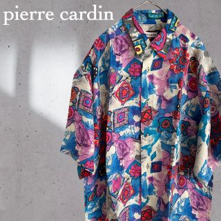 ピエールカルダン(pierre cardin)の【希少】ピエールカルダン 半袖 アートシャツ アロハ クレイジーパターン 幾何学(シャツ)