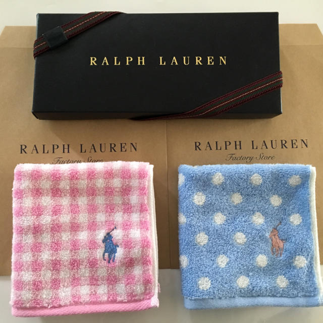 Ralph Lauren(ラルフローレン)の2枚⭐︎タオルハンカチ⭐︎ラルフローレン 新品 ギフト レディースのファッション小物(ハンカチ)の商品写真