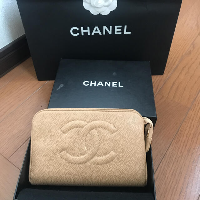 未使用☆CHANEL キャビアスキン BIGココマーク ポーチ | tspea.org