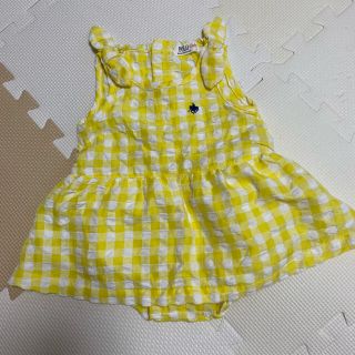 ラルフローレン  ベビー服 ストライプ 黄色 ロンパース