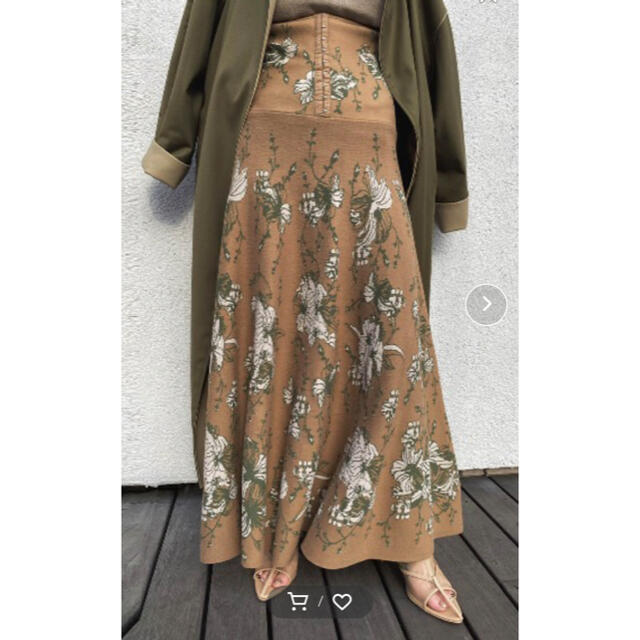 Ameri Vintage オーバーハイウエストニットスカート　完売　ベージュ