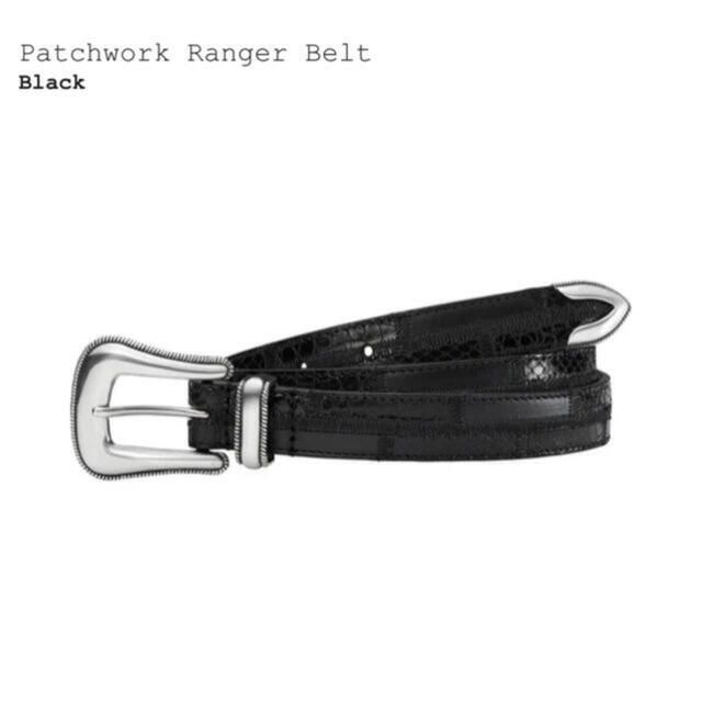 即日発送　Supreme Patchwork Ranger Belt 黒 s/m