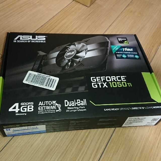 ASUS(エイスース)のASUS GEFORCE GTX 1050 Ti スマホ/家電/カメラのPC/タブレット(PCパーツ)の商品写真