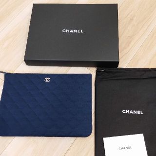 シャネル(CHANEL)のシャネル ポーチ マトラッセ ネイビー 新品(ポーチ)