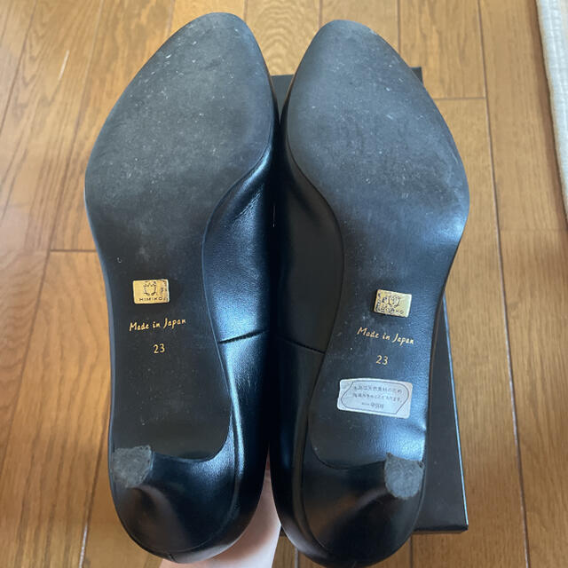 卑弥呼(ヒミコ)の牛革　日本製　HIMIKO パンプス　ヒール　ブラック レディースの靴/シューズ(ハイヒール/パンプス)の商品写真