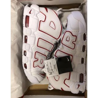 ナイキ(NIKE)のNIKE AIR MORE UPTEMPO WHITE/VARSITY RED(スニーカー)