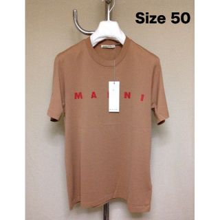 マルタンマルジェラ(Maison Martin Margiela)の新品 50 20aw MARNI ロゴ Tシャツ ブラウン ベージュ 9888(Tシャツ/カットソー(半袖/袖なし))