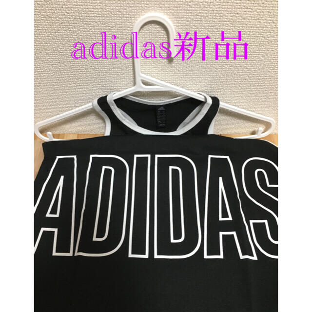 adidas(アディダス)の【お値引きしました】新品タグ付！　adidas ビッグロゴ　タンクトップ レディースのトップス(Tシャツ(半袖/袖なし))の商品写真