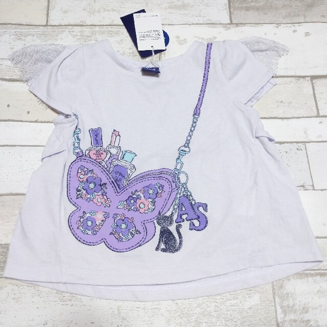 『未使用』ANNA SUI mini アナスイミニ  袖レースめちゃかわTシャツ