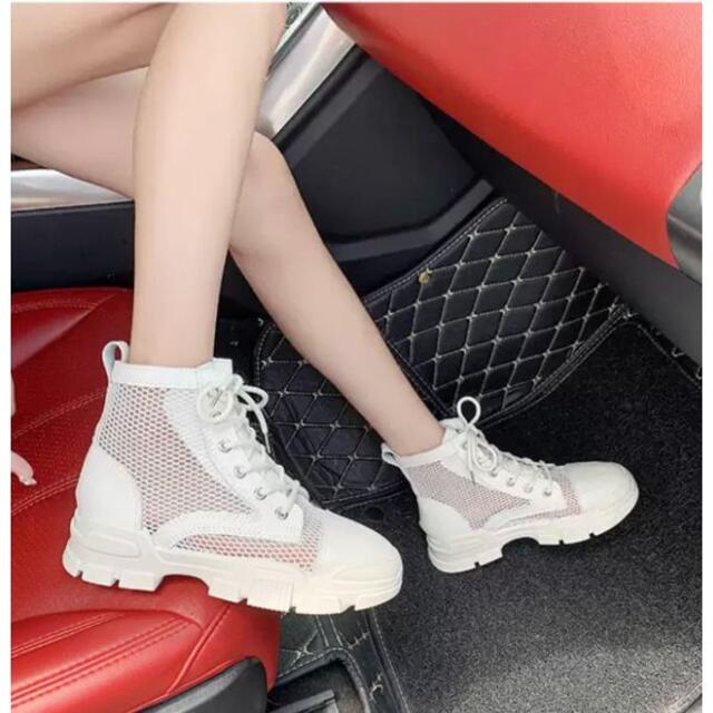 【新品】レディースメッシュスニーカー 涼しい ハイカット 靴 韓国 夏 Haru