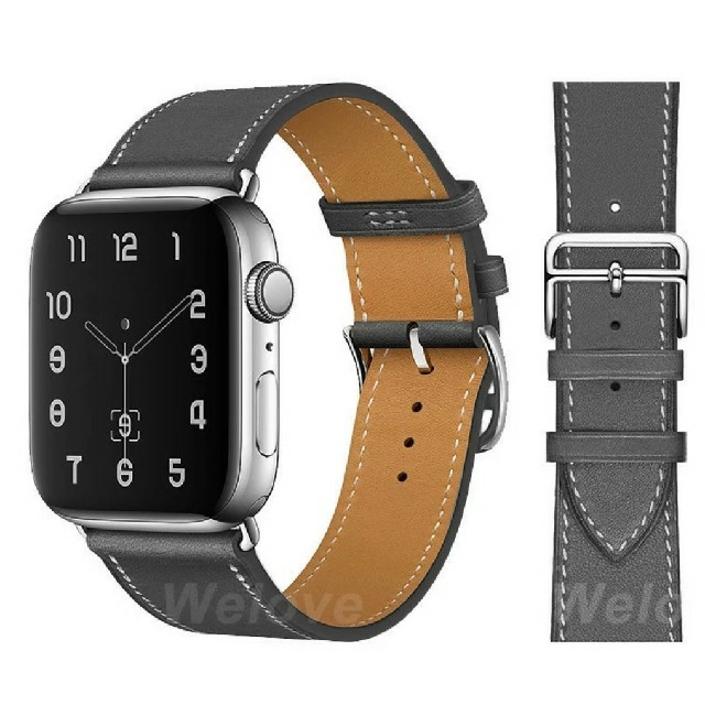 Apple Watch レザーバンド 38/40mm オリーブグレー レディースのファッション小物(腕時計)の商品写真