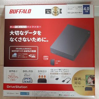 バッファロー(Buffalo)のバッファロー　外付けハードディスク4.0TB　HD-LD4.0U3-BKA(PC周辺機器)