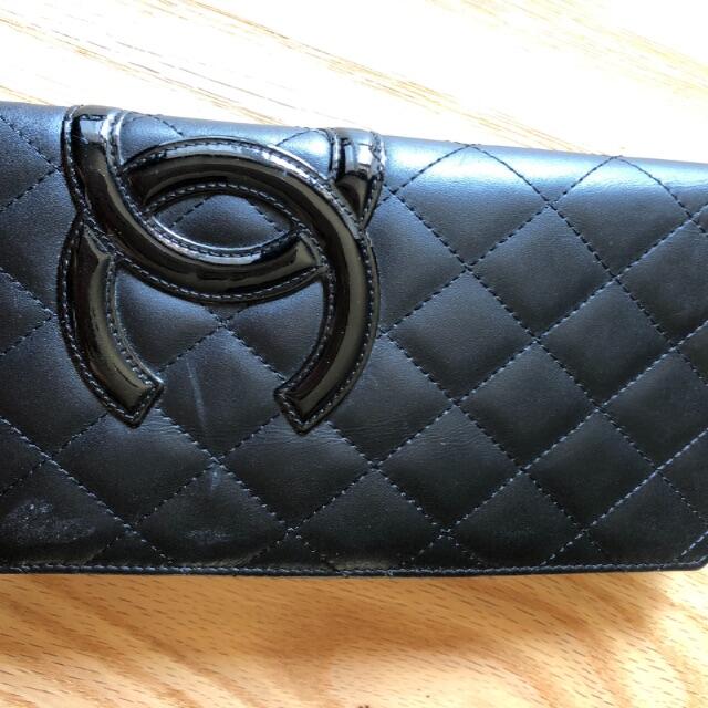 CHANEL 手帳カバーカンボンライン ラムスキン ブラック