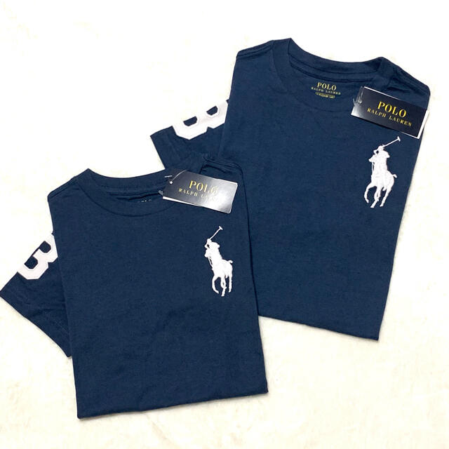 POLO RALPH LAUREN(ポロラルフローレン)のボーイズ M/150 新品 ビッグポニー×ナンバリング コットンT / ネイビー キッズ/ベビー/マタニティのキッズ服男の子用(90cm~)(Tシャツ/カットソー)の商品写真