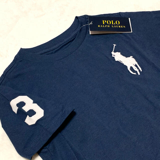 POLO RALPH LAUREN(ポロラルフローレン)のボーイズ M/150 新品 ビッグポニー×ナンバリング コットンT / ネイビー キッズ/ベビー/マタニティのキッズ服男の子用(90cm~)(Tシャツ/カットソー)の商品写真