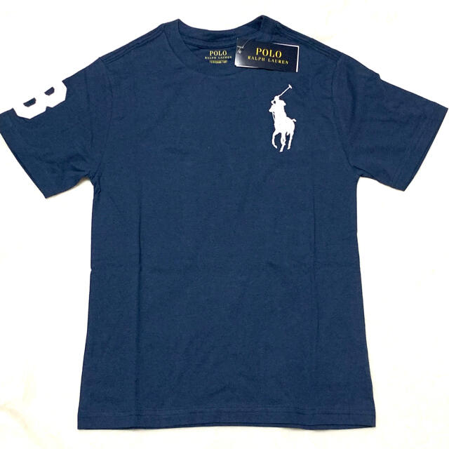 POLO RALPH LAUREN(ポロラルフローレン)のボーイズ M/150 新品 ビッグポニー×ナンバリング コットンT / ネイビー キッズ/ベビー/マタニティのキッズ服男の子用(90cm~)(Tシャツ/カットソー)の商品写真