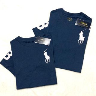 ポロラルフローレン(POLO RALPH LAUREN)のボーイズ M/150 新品 ビッグポニー×ナンバリング コットンT / ネイビー(Tシャツ/カットソー)