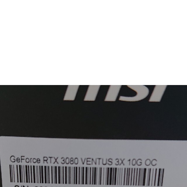 新品未開封品　MSI RTX 3080 VENTUS 3X 10G OC