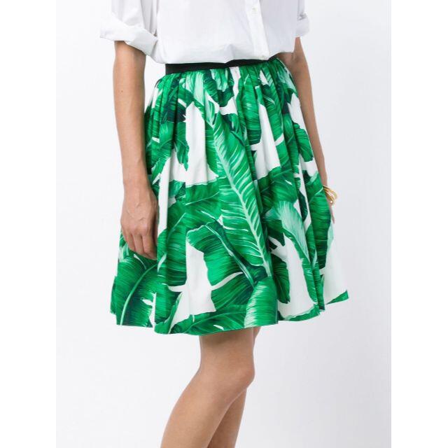 DOLCE&GABBANA(ドルチェアンドガッバーナ)のDOLCE&GABBANA 美品 バナナリーフ スカート 40 レディースのスカート(ひざ丈スカート)の商品写真