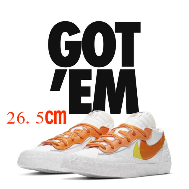 NIKE ブレーザー LOW x sacai Magma Orange 26.5